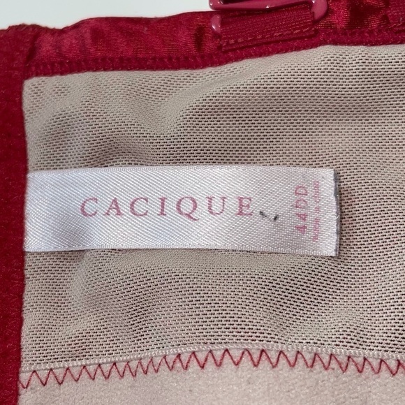 Cacique Plunge Bra Lace Red Lace Adjustable Straps - Picture 3 of 3